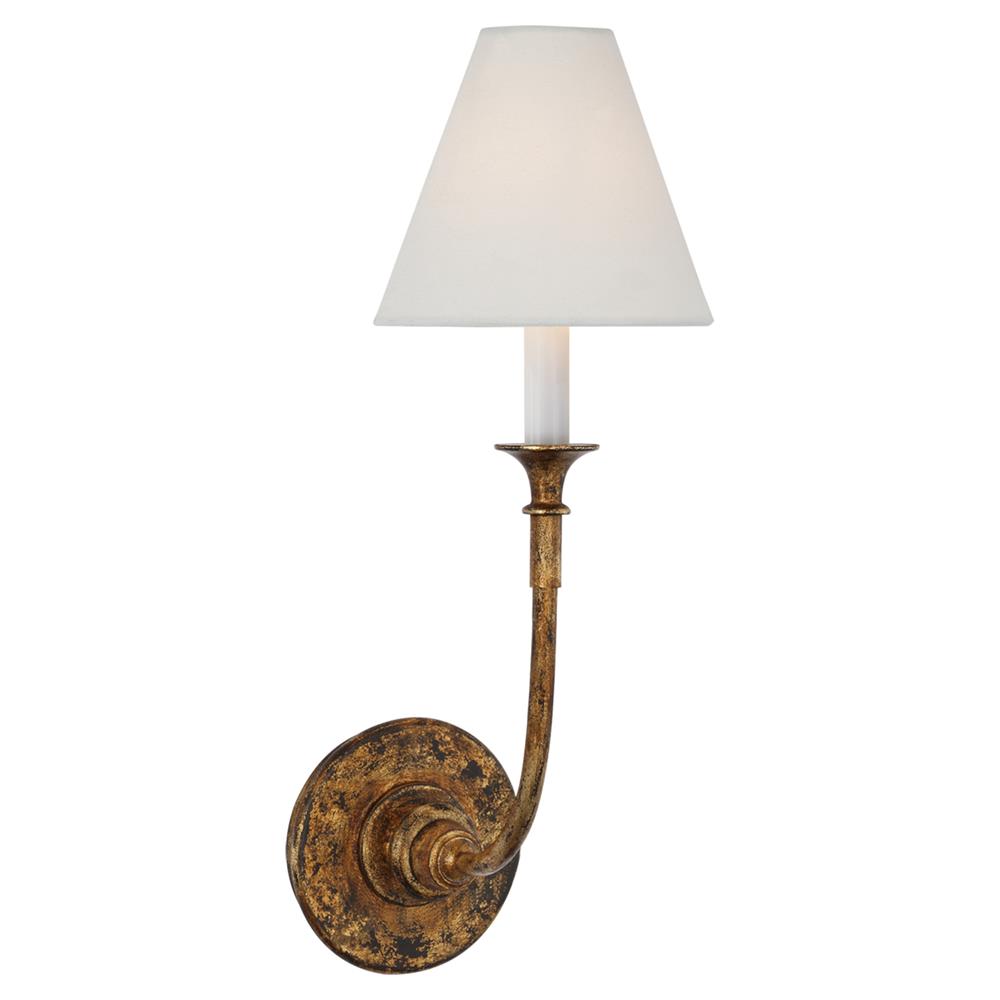 Visual Comfort Piaf Modern Classic Antique Gild Metal Single Wall Sconce|