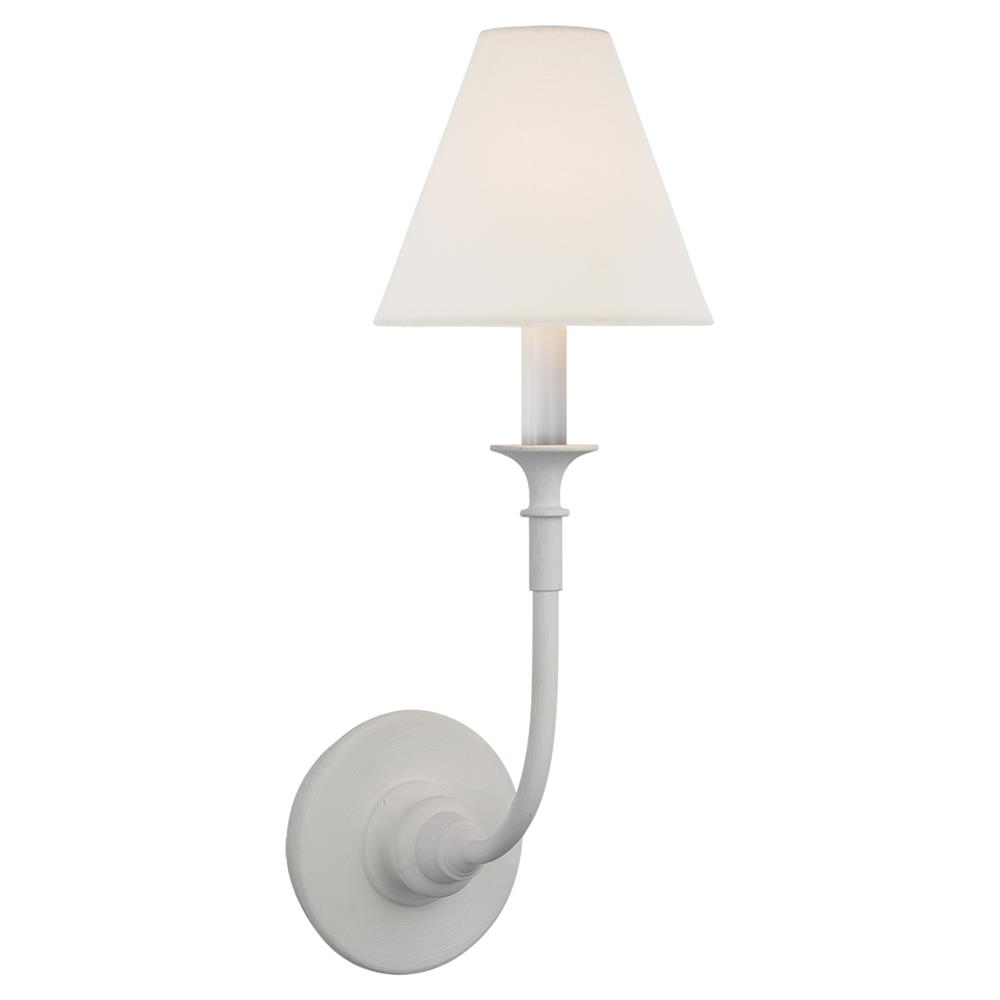 Visual Comfort Piaf Modern Classic Plaster White Metal Single Wall Sconce|