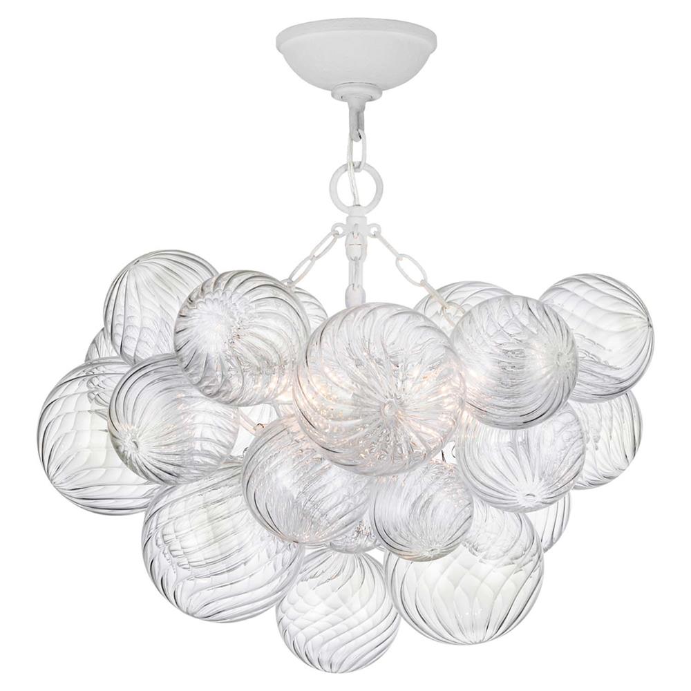 Visual Comfort Talia Plaster White Metal Swirled Glass Semi Flush Mount - Small|
