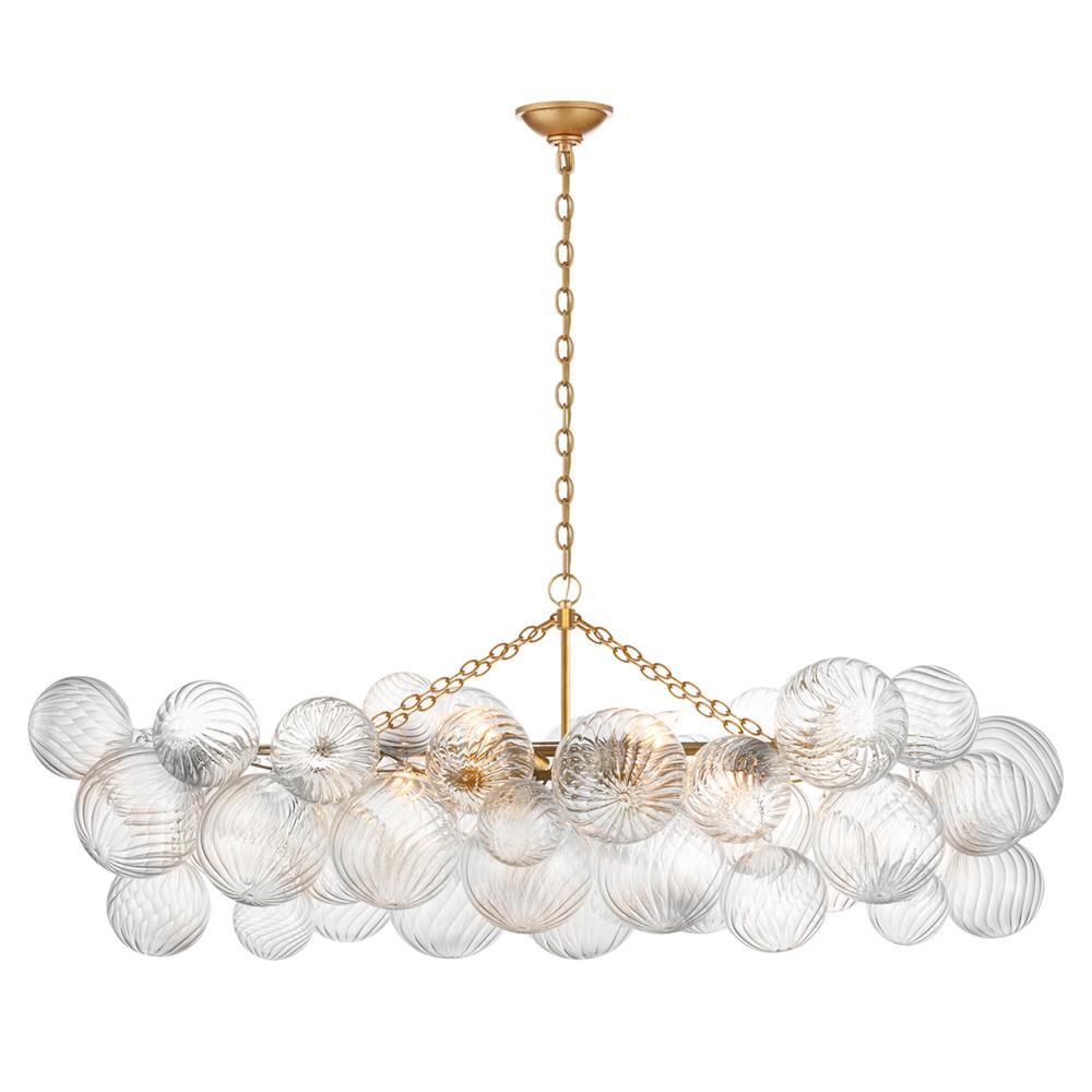 Visual Comfort Talia Gild Metal Swirled Glass Linear Chandelier - Medium|