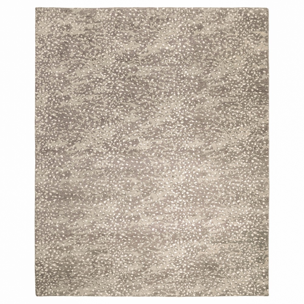 Arvin Modern Classic Grey Wool Dot Patterned Hand Knotted Rug - 5'x8'|