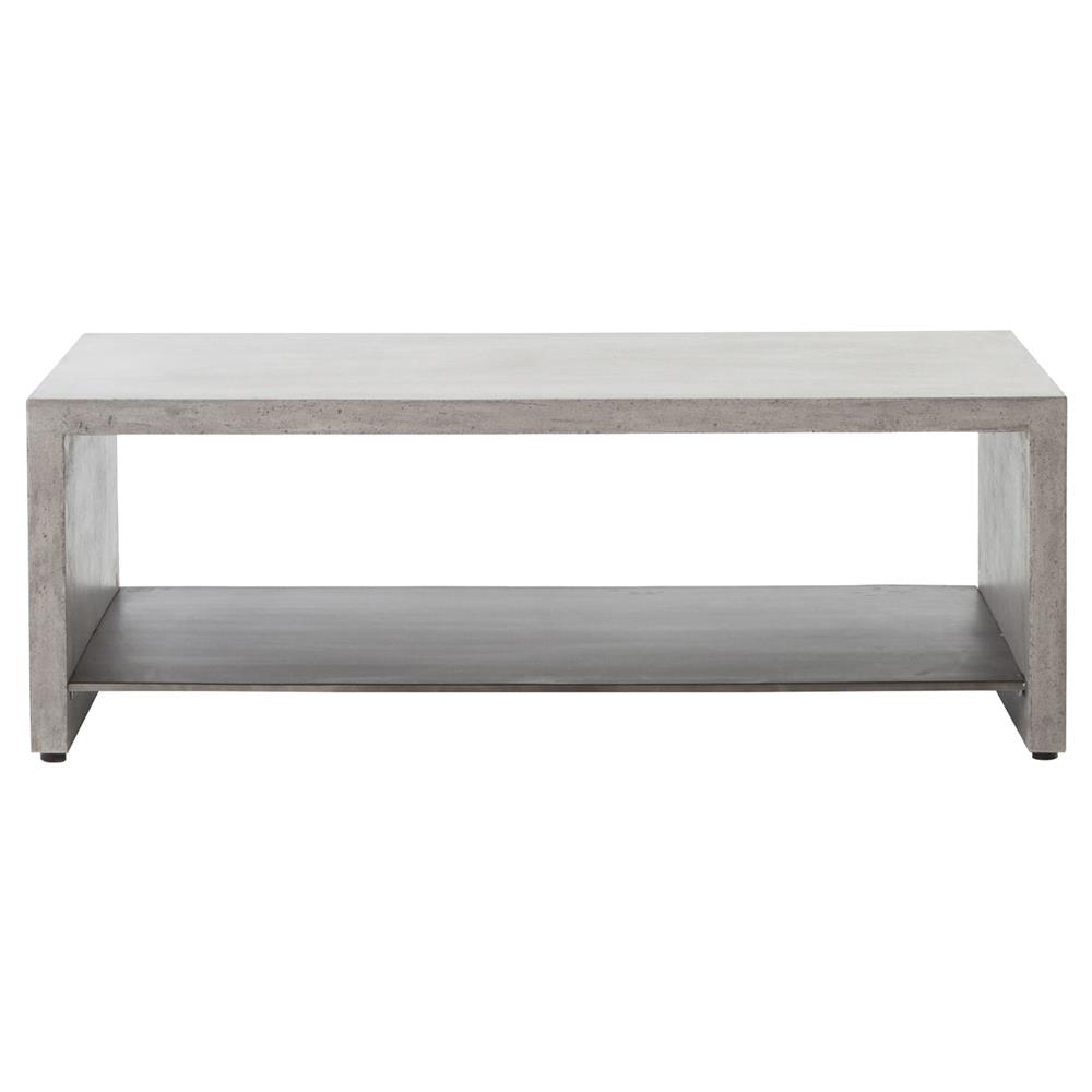 Matthew Industrial Loft Grey Concrete Rectangular Coffee Table|