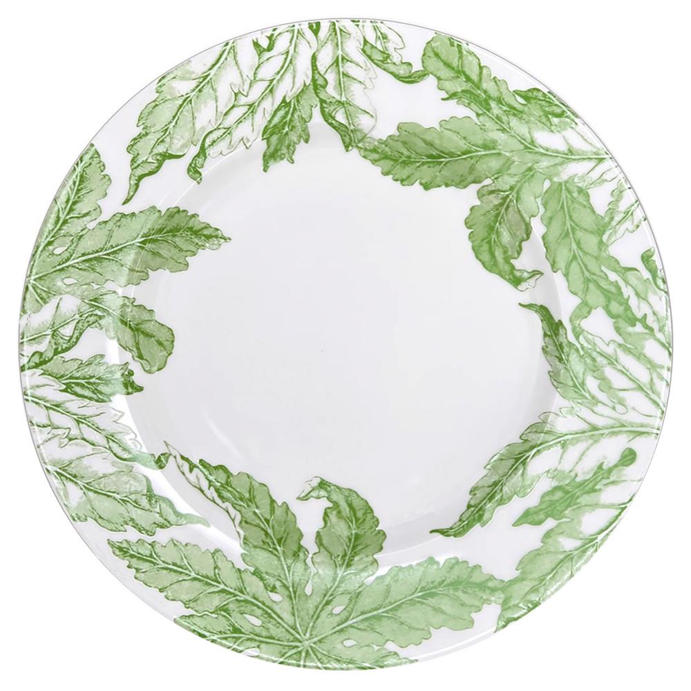 Freya French Country White Porcelain Green Floral Dinner Plate|