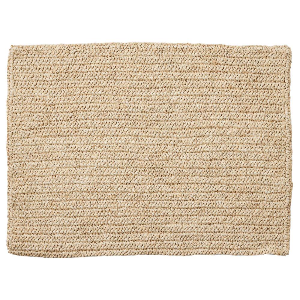 Emmy Coastal Beach Natural Crochet Rectangular Placemat - Set of 4|