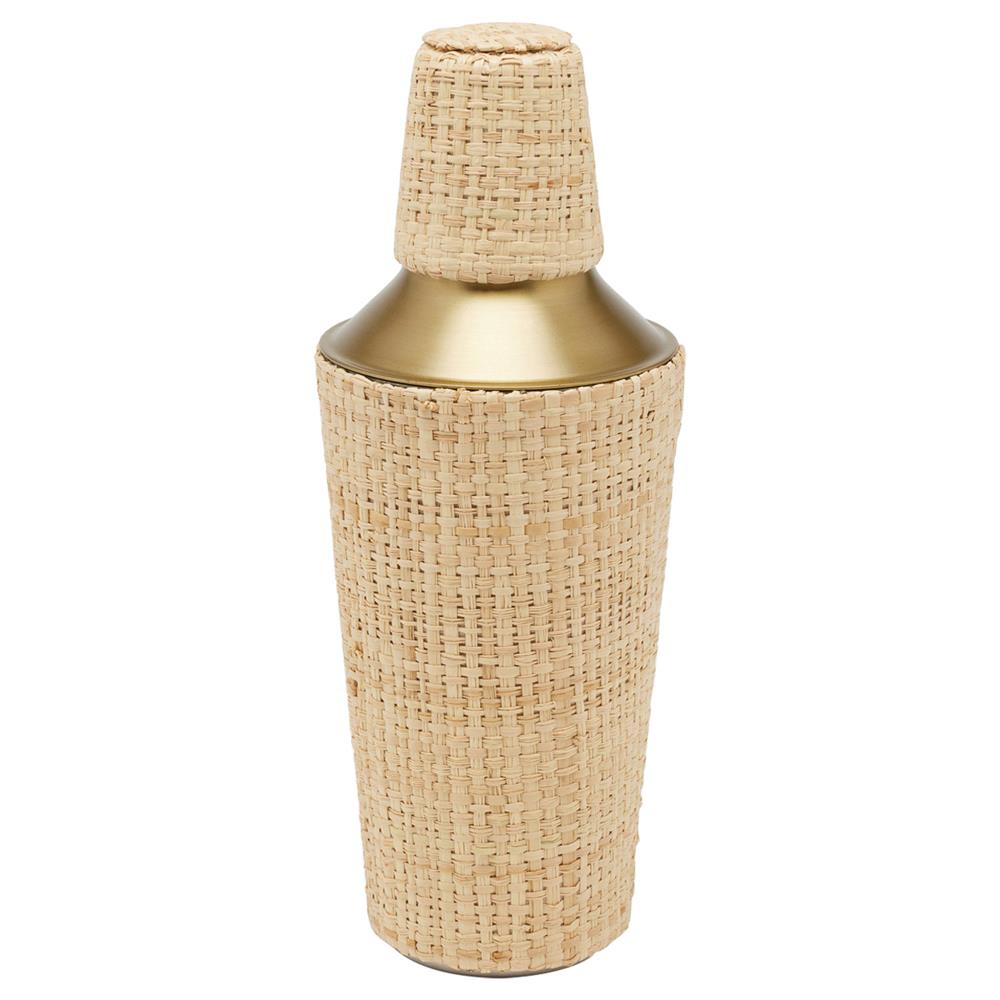 Barth Coastal Beach Natural Raffia Gold Cocktail Shaker|