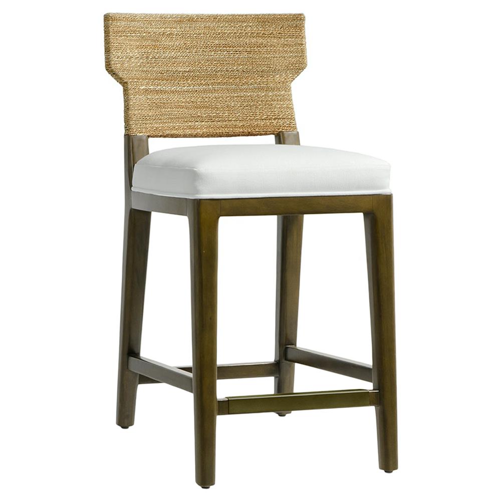 Palecek Kirby Coastal White Performance Brown Rope Solid Wood