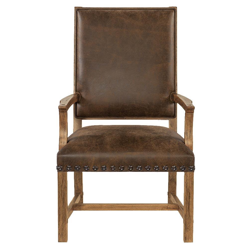 Allison Rustic Lodge Brown Upholstered Leather Wood Frame Dining
