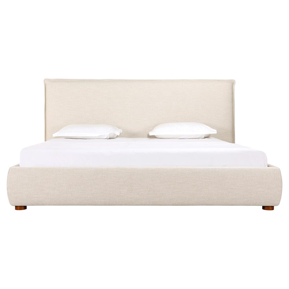 Holden Modern Classic Cream Upholstered Pine Wood Bed - Queen|