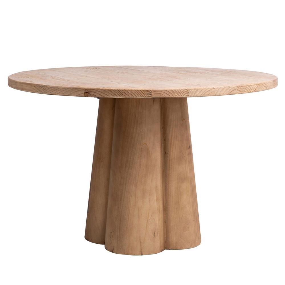 Wilmar Rustic Lodge Natural Reclaimed Pine Round Pedestal Dining Table - 48"W|