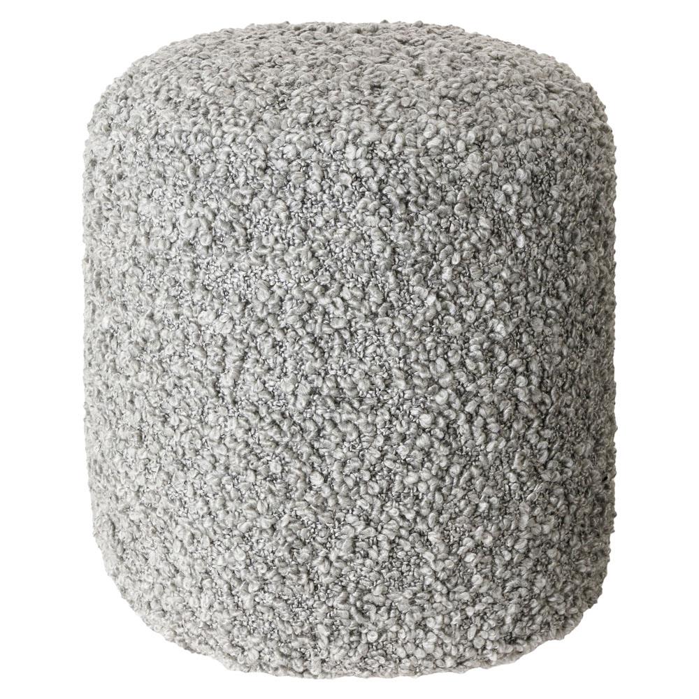 Ezekiel Modern Classic Grey Round Pouf|