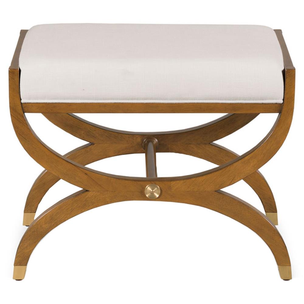 O'Brien French Country Hazelnut Brown Wood White Performance Stool|