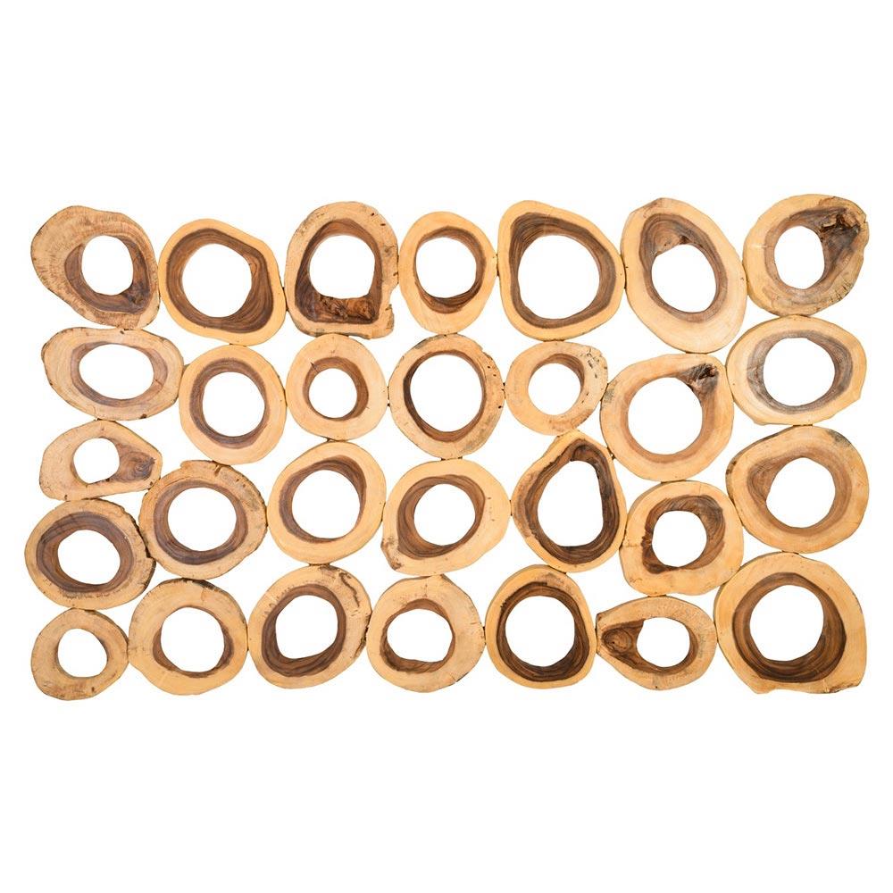 Runa Natural Chamcha Wood Rectangular Wall Sculpture|