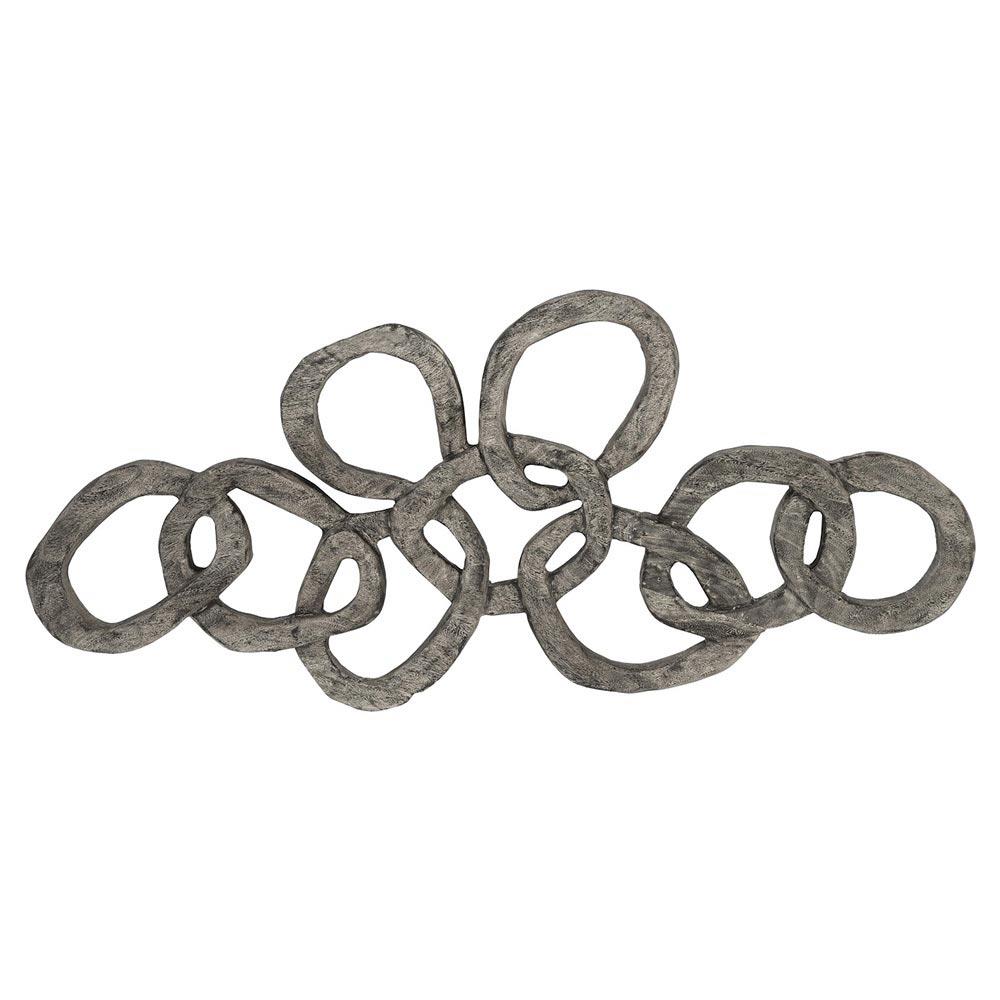 Kalina Modern Classic Grey Chamcha Wood Chain Wall Sculpture|