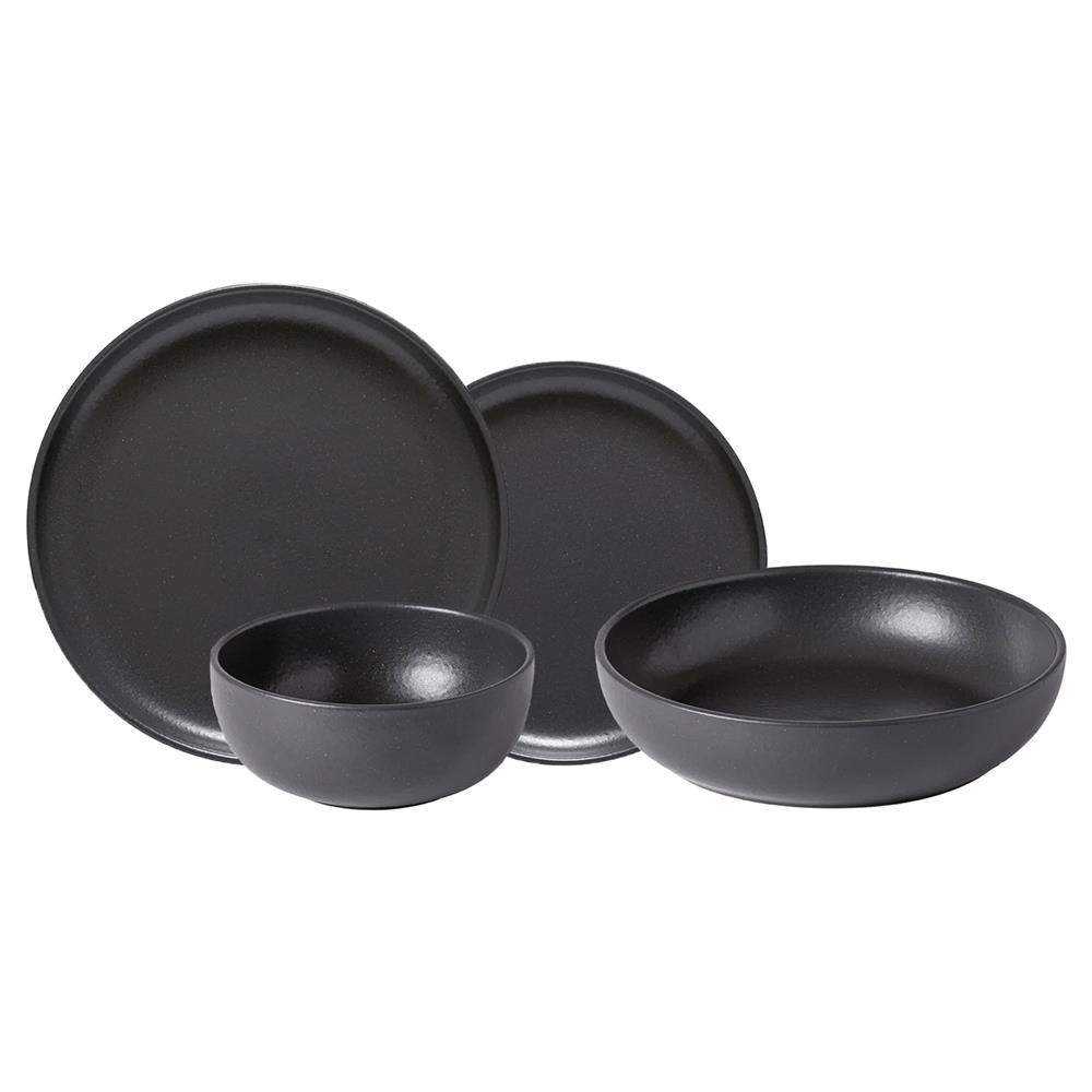 Pacifica Modern Classic Seed Grey Stoneware 4 Piece Place Setting|