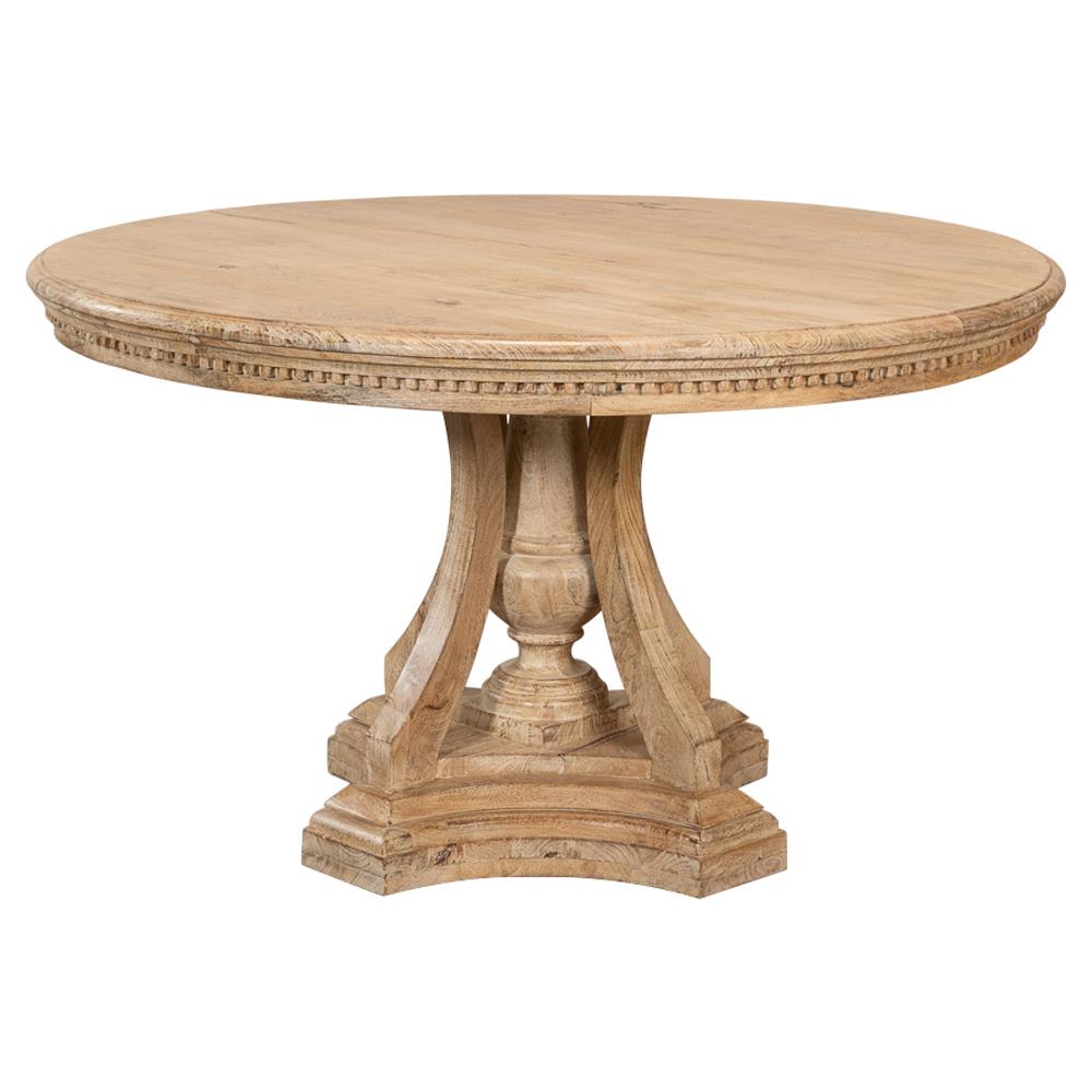 Clarise French Country Brown Mango Wood Round Pedestal Dining