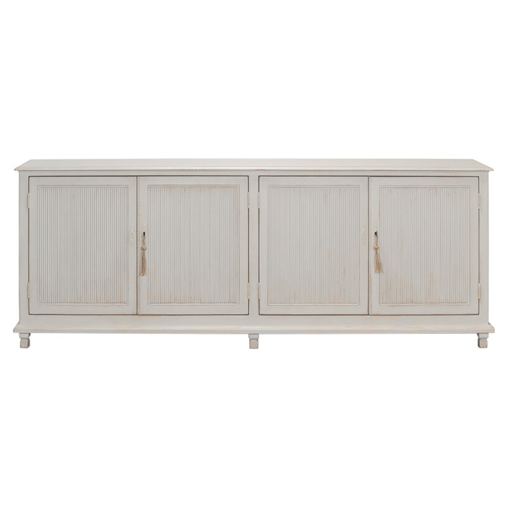 Alessandra Modern Classic Soft Grey Pine Wood Sideboard|
