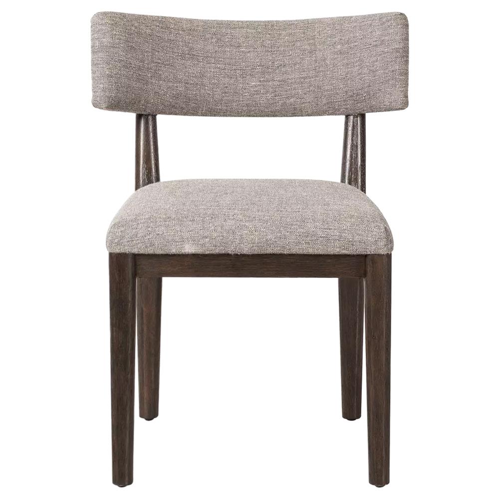 Cerise Modern Classic Grey Upholstered Wood Dining Side Chair|