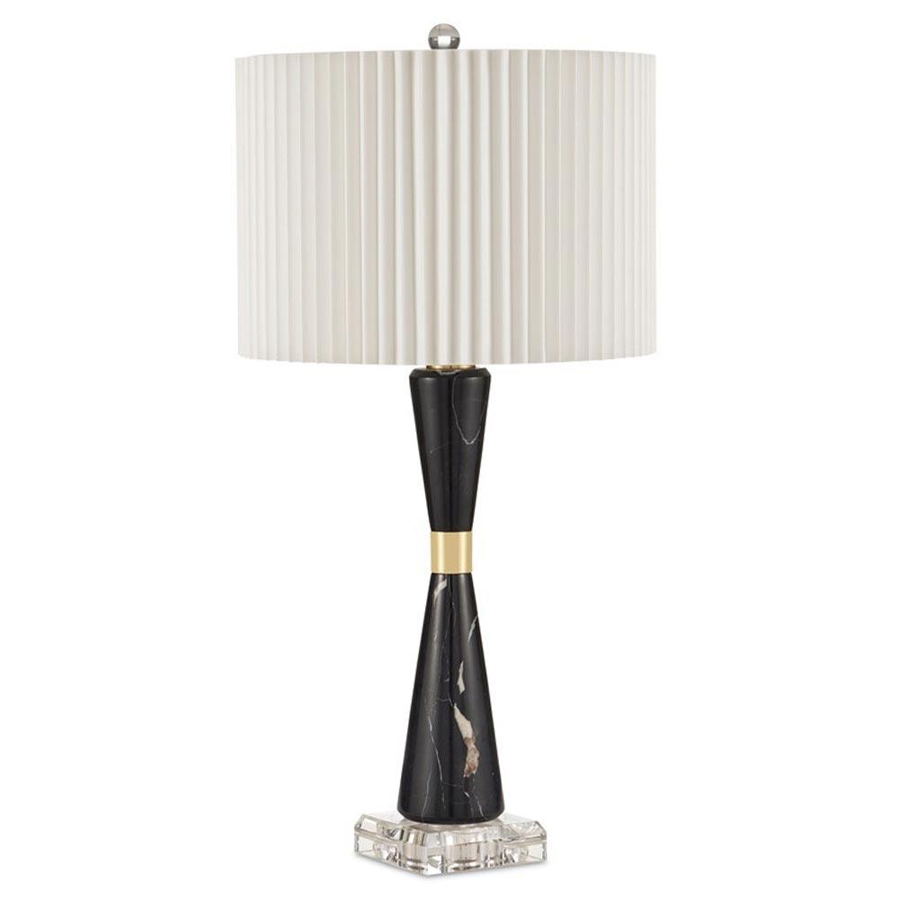 Scilia Modern Classic Black Marble Optic Crystal Base Table Lamp