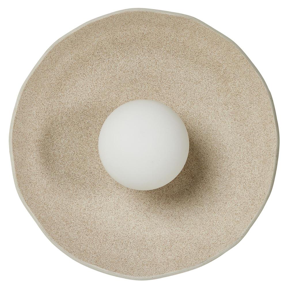 Filomenina Modern Classic Sand Ceramic Opal White Glass Sconce|