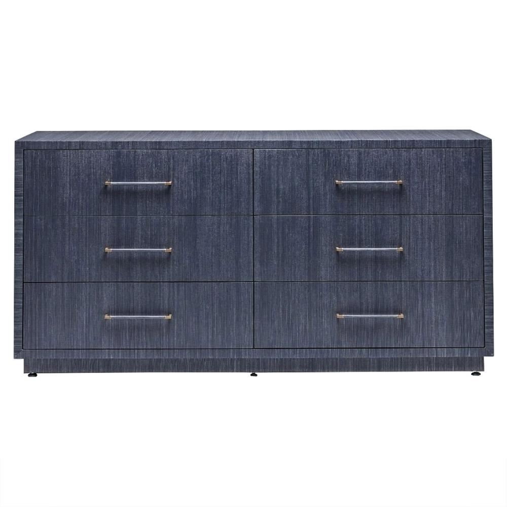 Taylor Modern Classic Navy Blue Sisal Brass Iron Double Dresser|