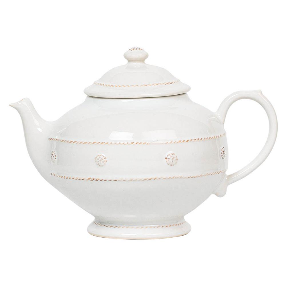 Juliska Berry & Thread French Country Whitewash Ceramic Teapot
