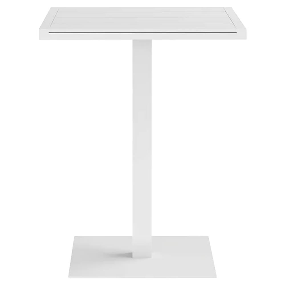Zimce Industrial Loft White Aluminum Square Outdoor Bar Table - 32"W|