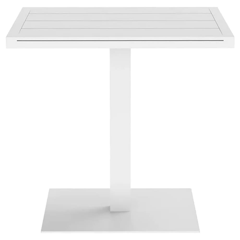 Zimce Industrial Loft White Aluminum Square Outdoor Bistro Table - 32"W|