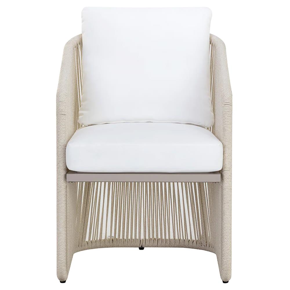 Terrell Stinson White Cushion Woven Rope Aluminum Outdoor Dining