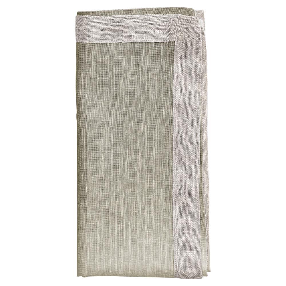 Dip Dye Modern Classic Silver Linen Napkin - Set of 4|
