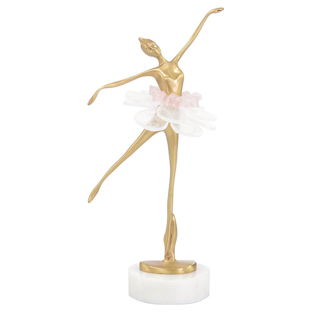 John-Richard Selenite Ballet Modern Classic Nickel Brass Sculpture I|