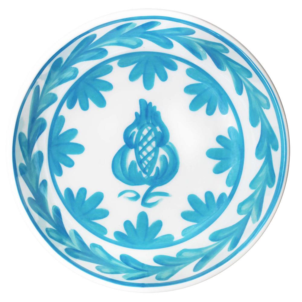 Sicily Global Bazaar Teal Melamine Floral Serving Bowl|