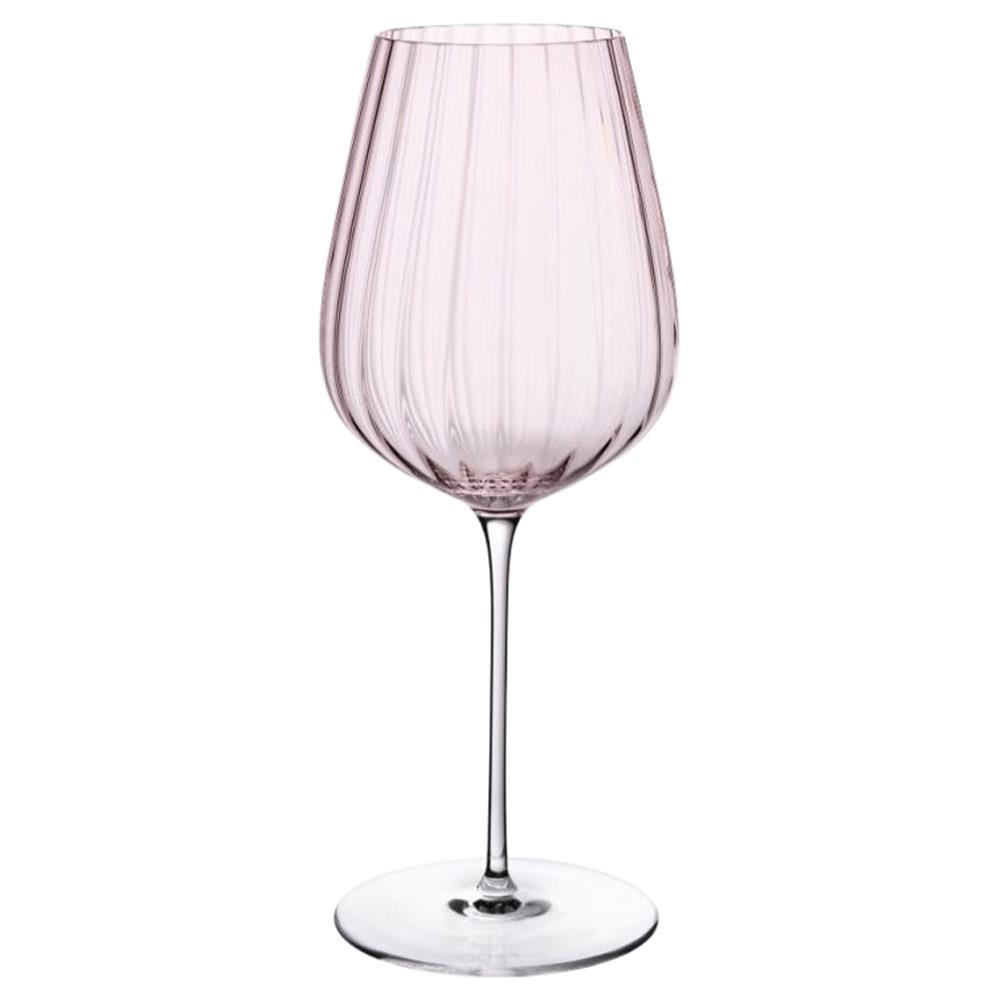 Round Up Modern Classic Dusty Rose Crystal Red Wine Glass - Set of 2|