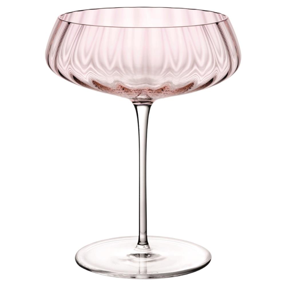 Round Up Modern Classic Dusty Rose Crystal Coupe Glass - Set of 2|