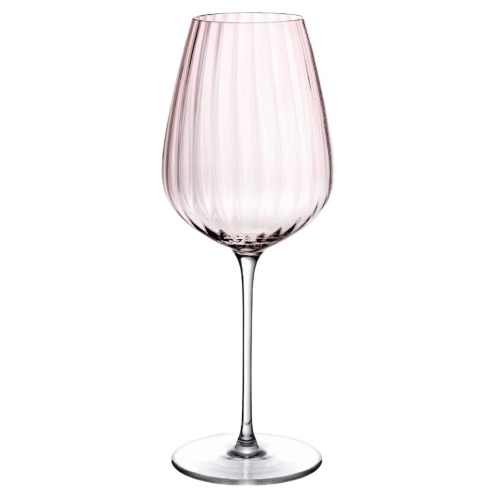 Round Up Modern Classic Dusty Rose Crystal White Wine Glass - Set of 2|