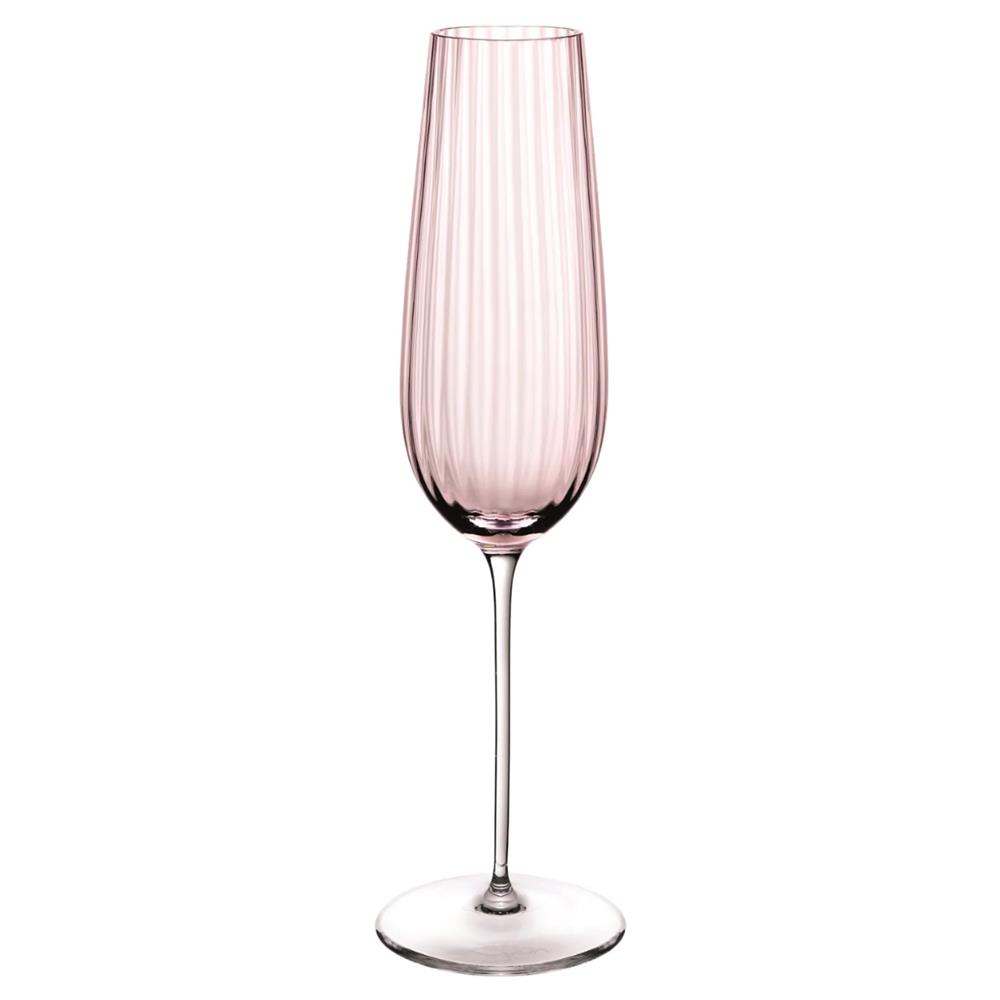 Round Up Modern Dusty Rose Crystal Sparkling Wine Glass - Set of 2|