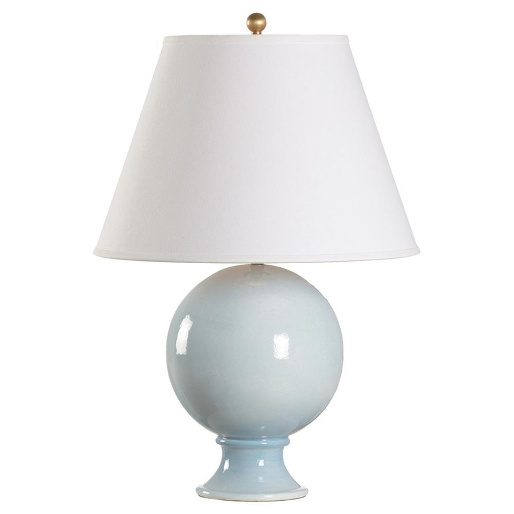 Colette Modern Sky Blue Glaze Sphere Ceramic Table Lamp Tall (28