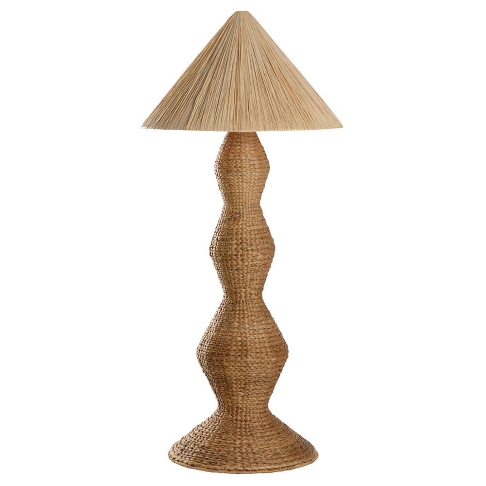 Gavin Coastal Beach Natural Braided Rattan Floor Lamp|