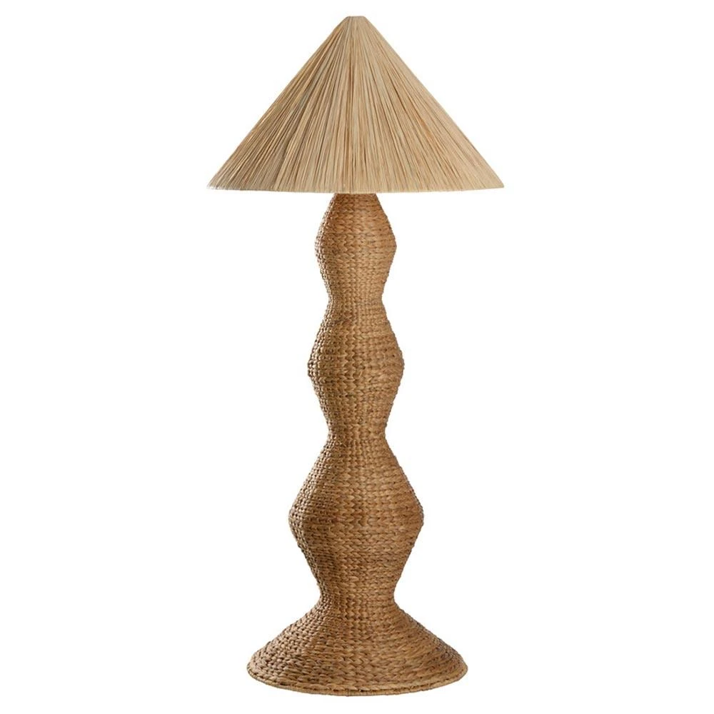 Gavin Coastal Beach Natural Braided Rattan Floor Lamp
