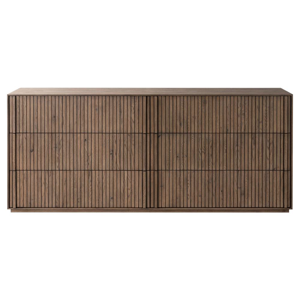 Lana Rustic Lodge Grey Oak Wood Double Dresser|