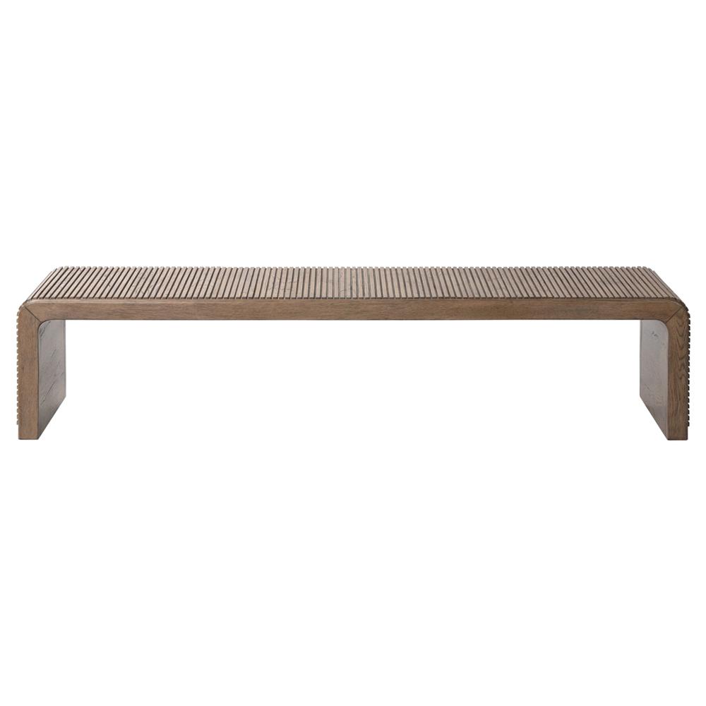 Lana Rustic Lodge Grey Oak Wood Rectangular Coffee Table|