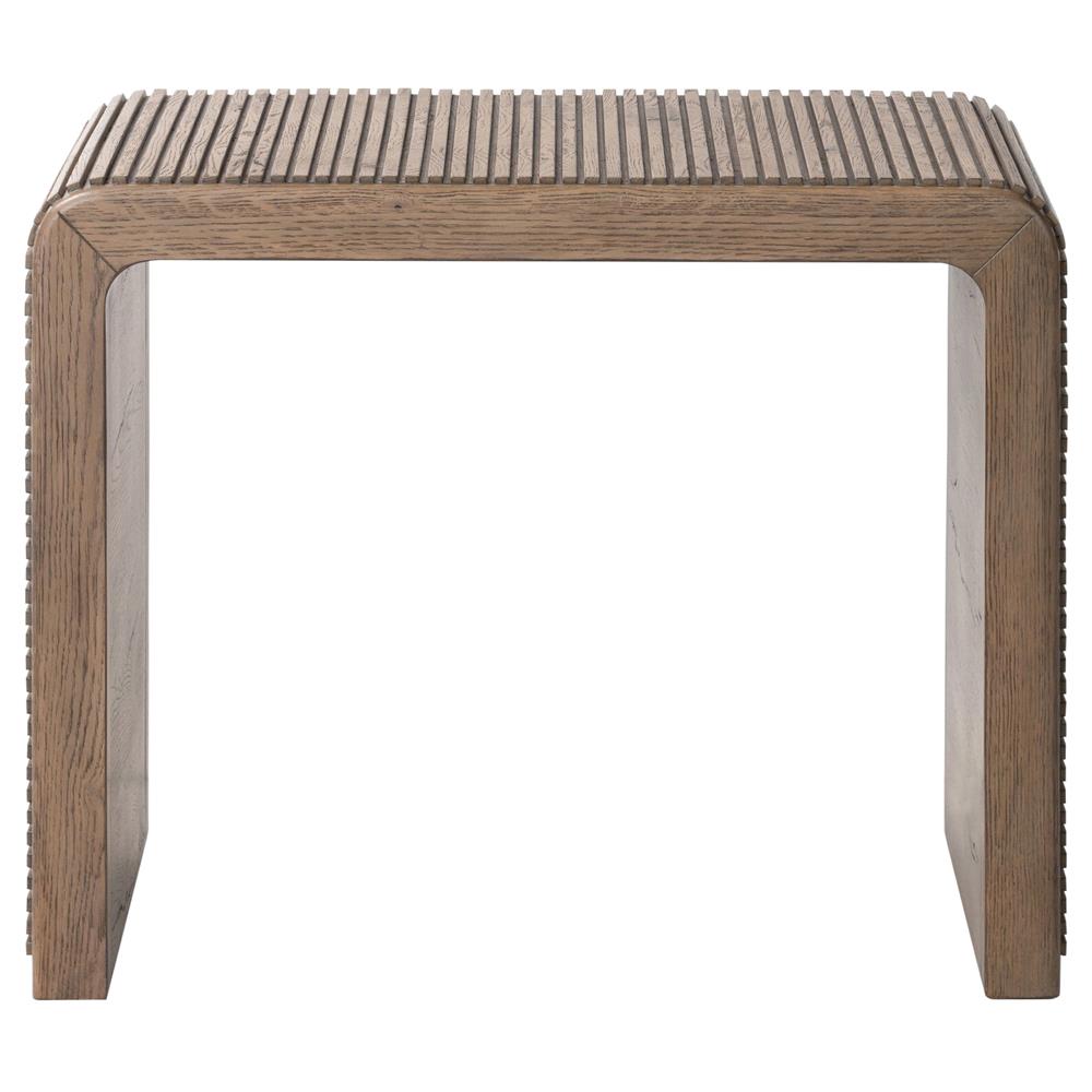 Lana Rustic Lodge Grey Oak Wood Rectangular End Table|