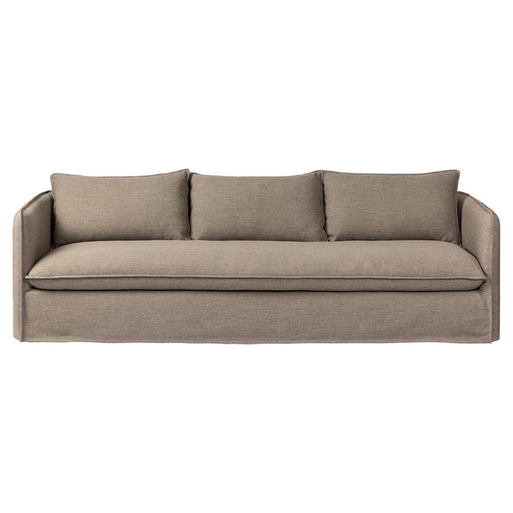 Andrew Modern Brown Slipcovered Outdoor Sofa - 96"W|