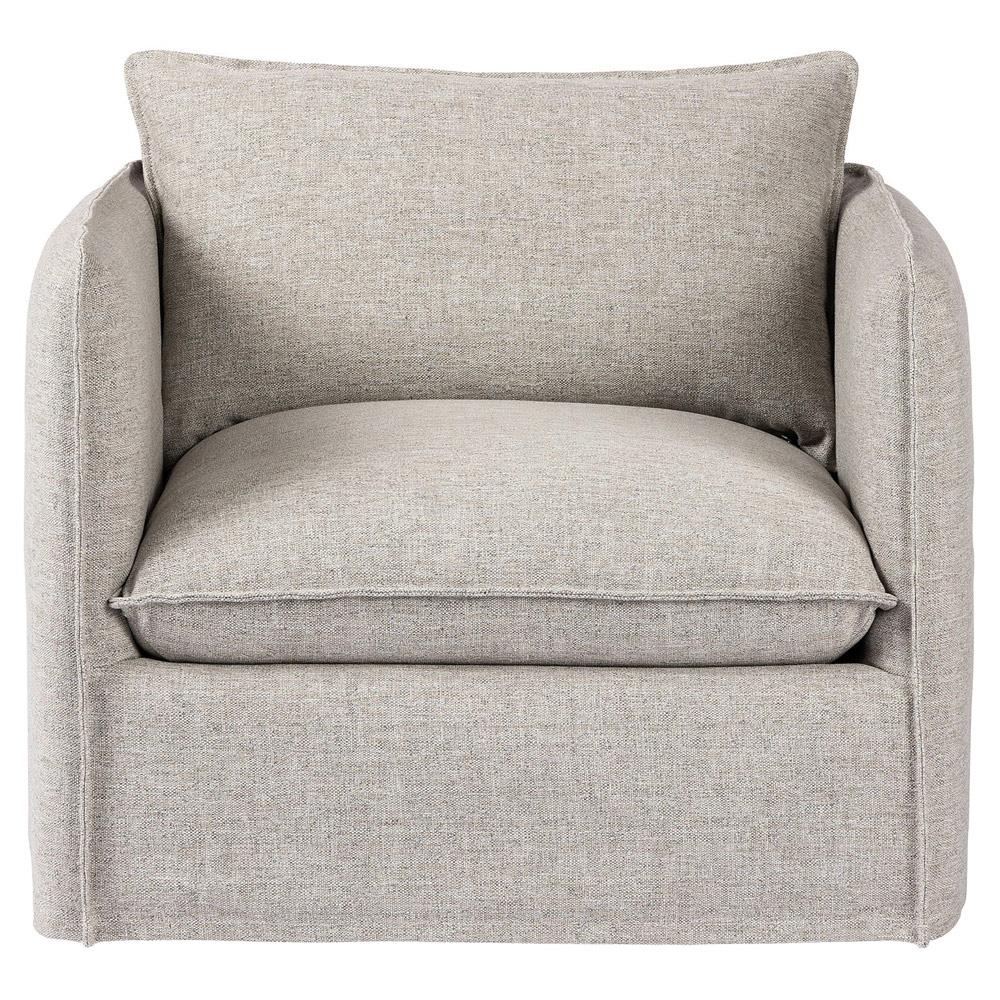Andrew Modern Grey Upholstered Outdoor Swivel Arm Chair|