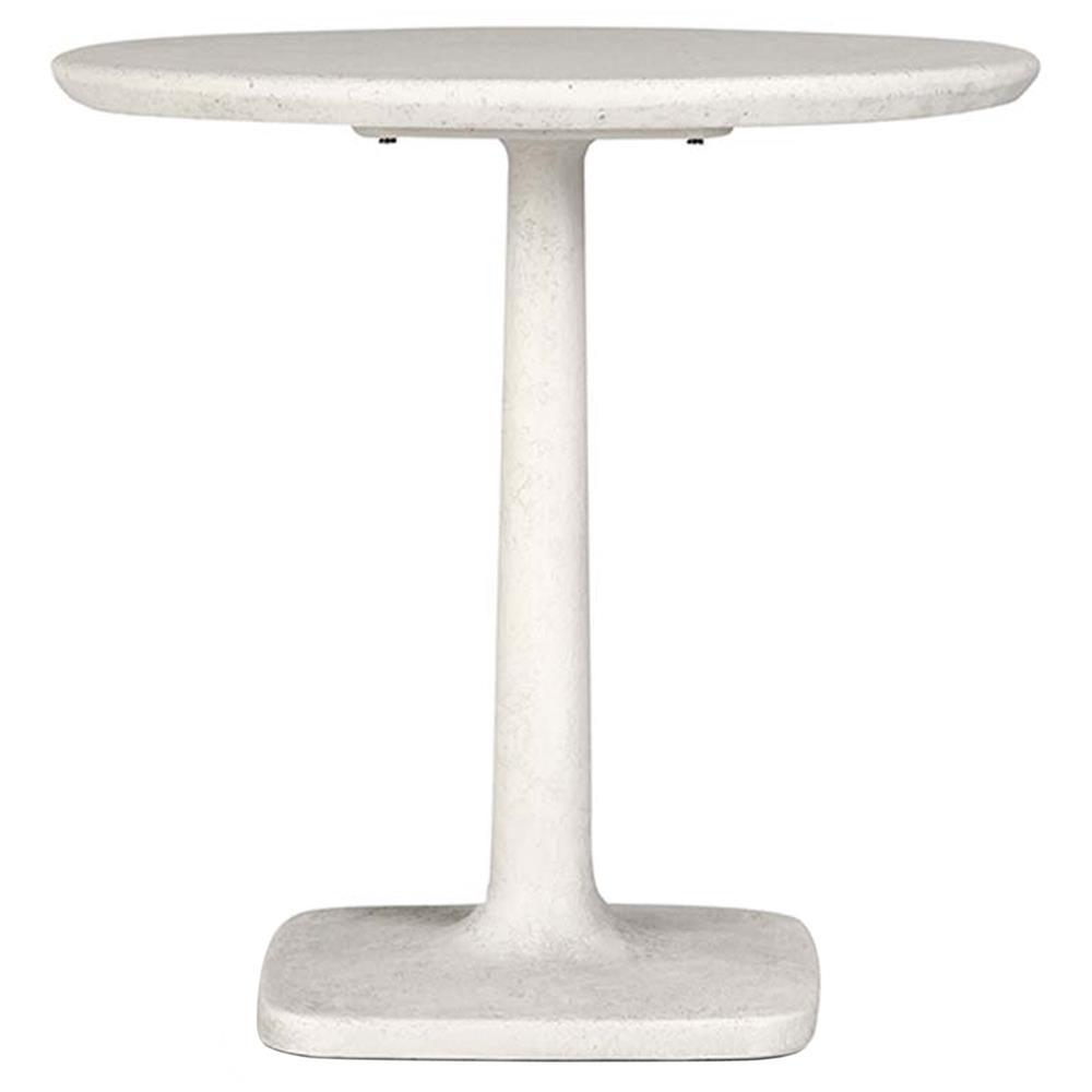 Isabella Industrial Loft White Concrete Round Outdoor Bistro Table - 31"W|