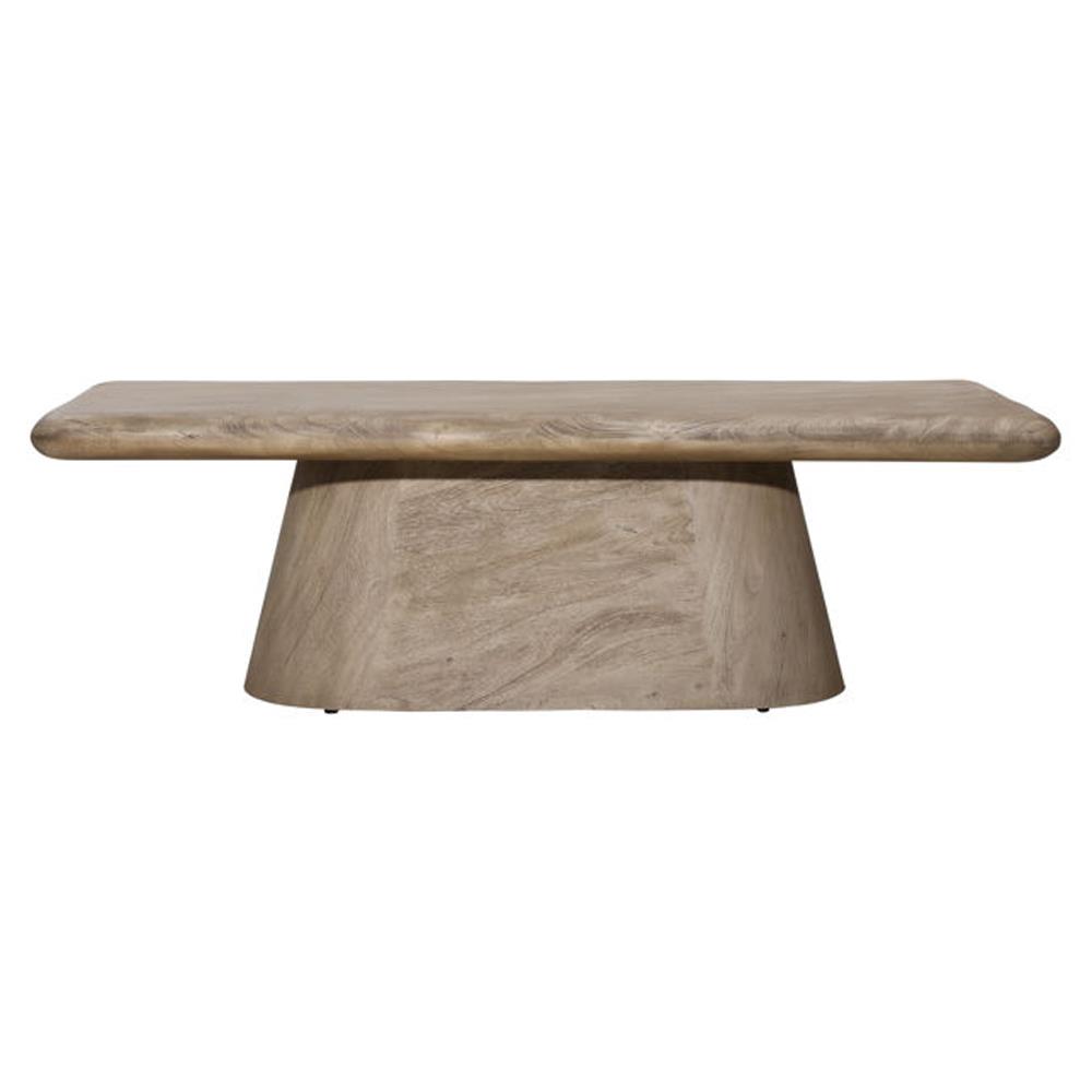 Mara Coastal Beach Natural Brown Acacia Wood Rectangular Coffee Table|