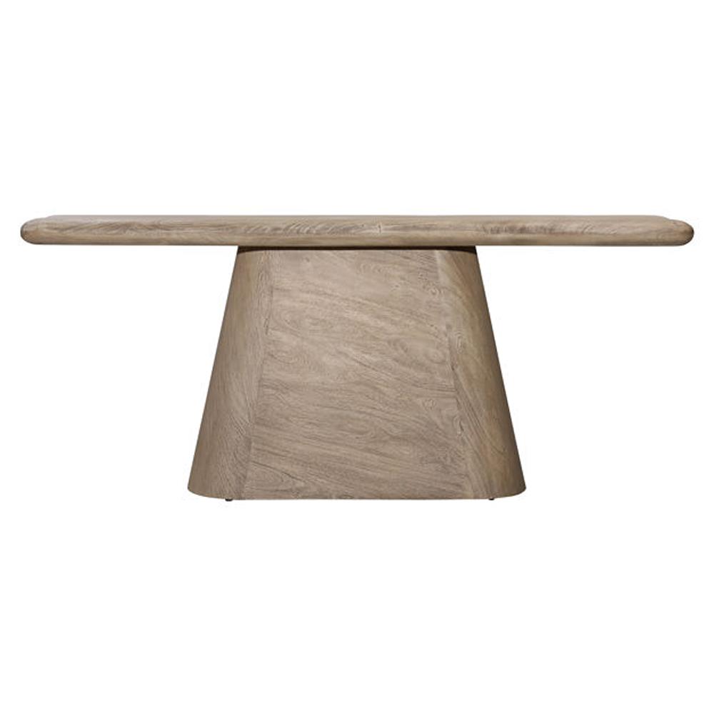 Mara Coastal Beach Natural Brown Acacia Wood Console Table|