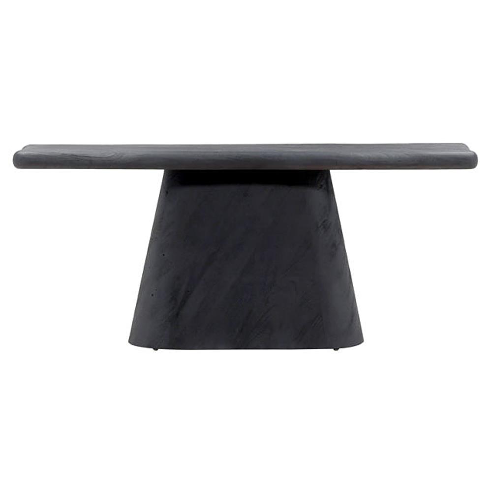 Mara Coastal Beach Black Acacia Wood Console Table|