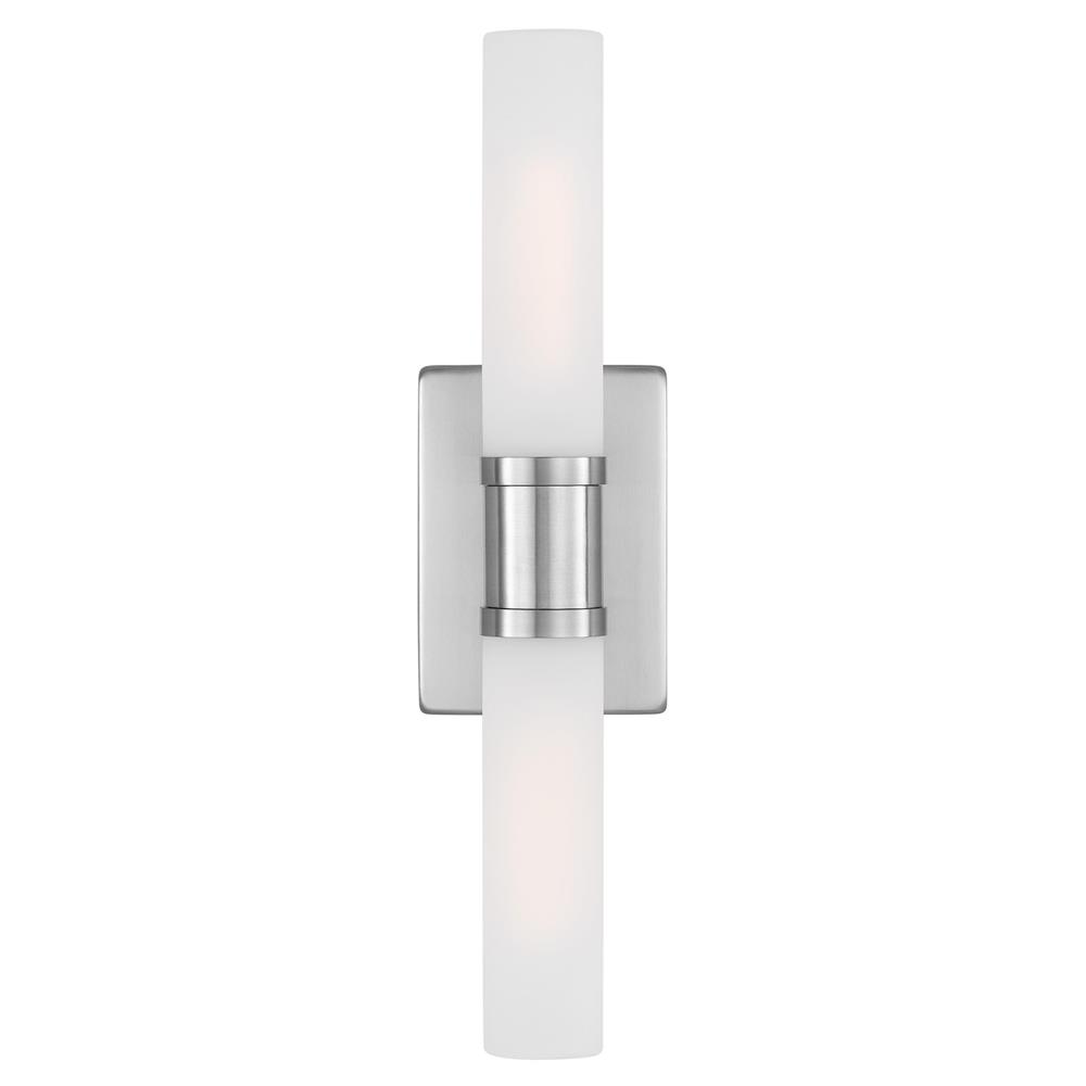 Visual Comfort Studio Keaton Modern Brushed Nickel 2 Light Bath Sconce|