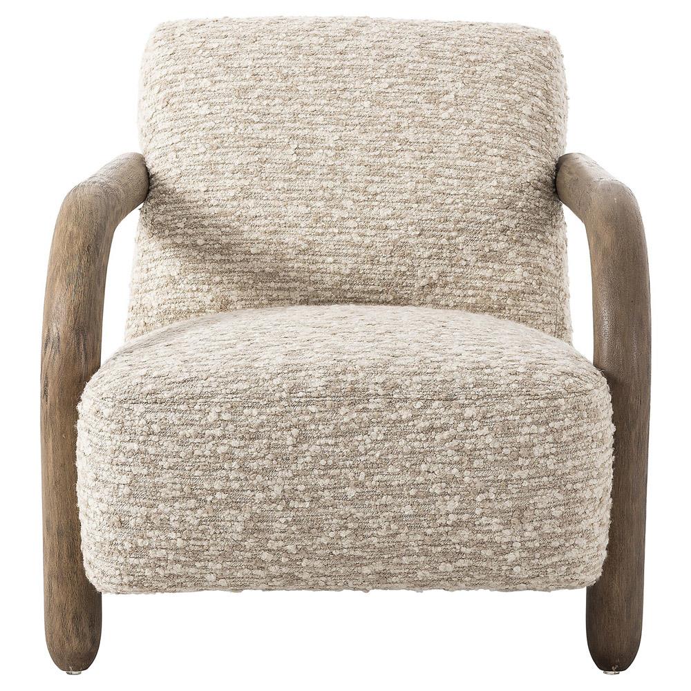 Waverly Modern Classic Beige Faux Shearling Arm Chair|