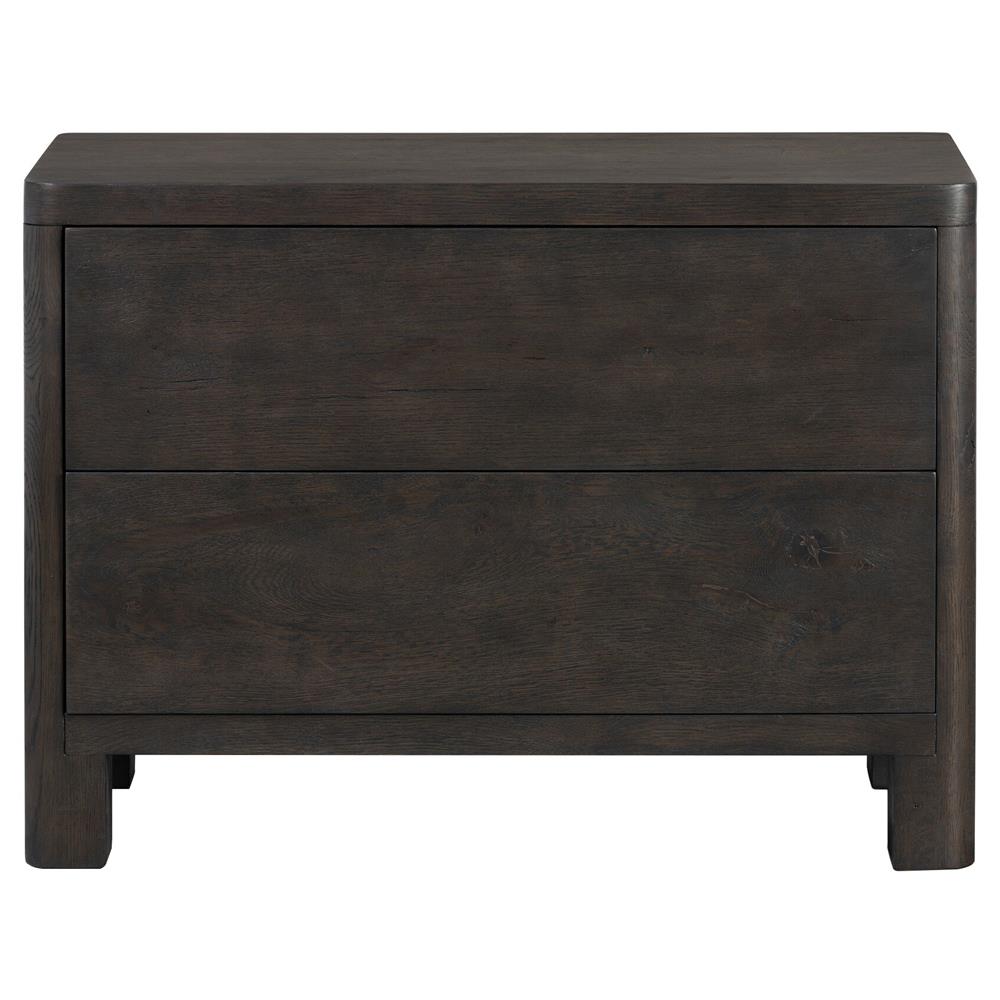 Slade Rustic Lodge Smoked Black Oak Nightstand|
